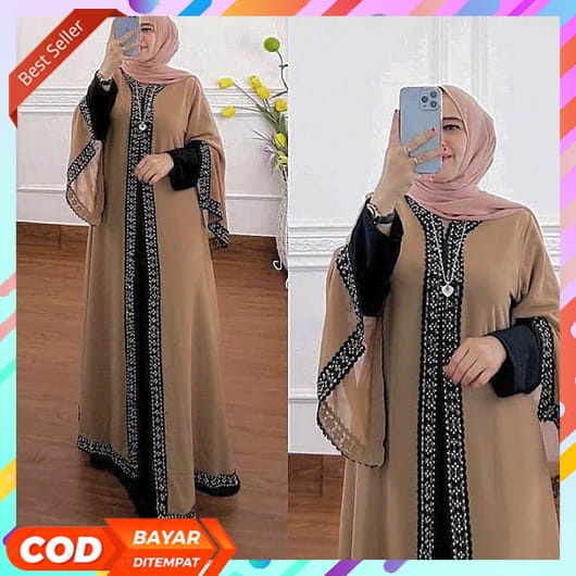 Gamis Dewasa Elegan Games Lebaran 2023 Model Terbaru Longdres Wanita Simpel Longdress Jumbo Mewah Le