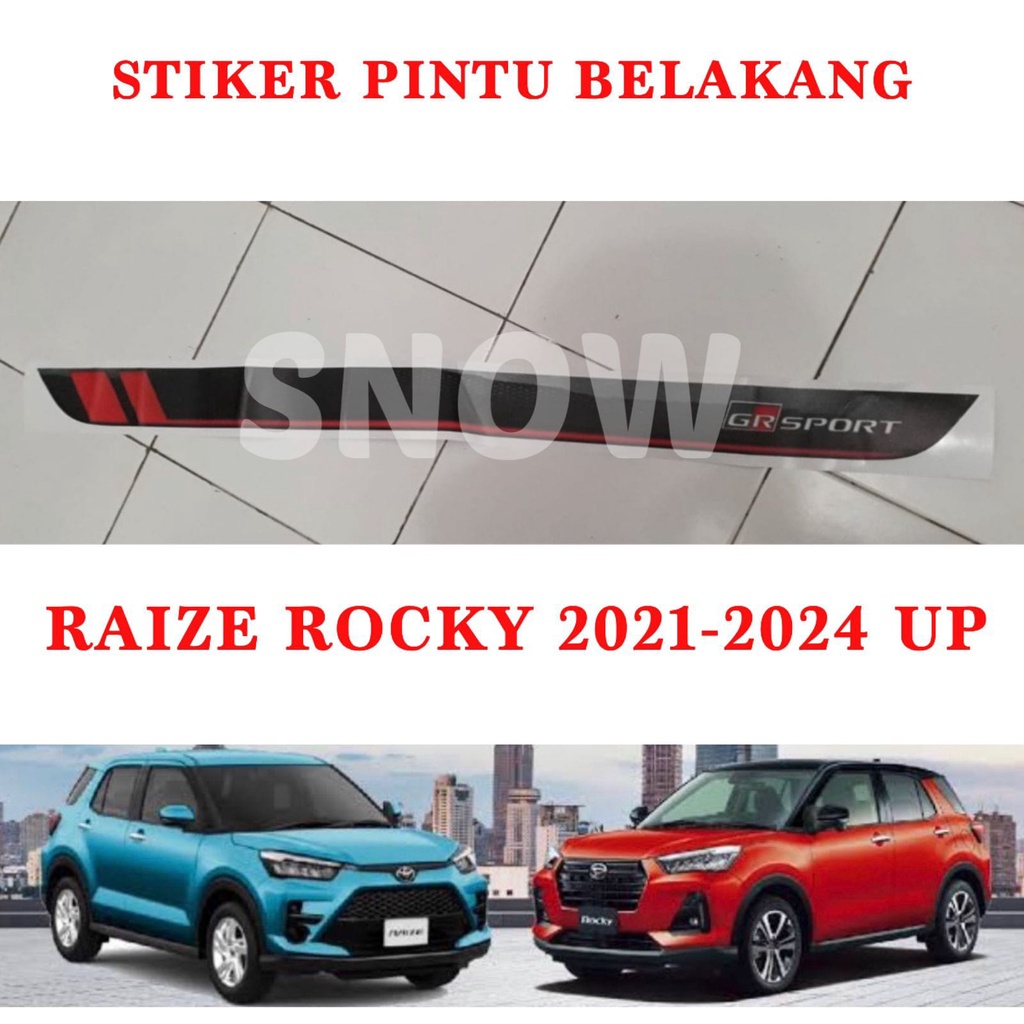 Stiker Pintu Belakang Raize Rocky 2021 2023 2024 GR SPORT Hitam