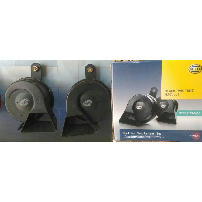 Klakson mobil Hella black twin tone + Relay