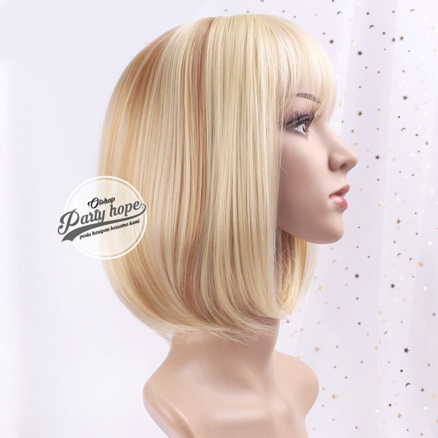 WIG Bob / Wig poni Pendek / Rambut palsu bob murah / Wig bob blonde