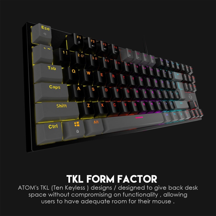 Fantech ATOM MK876 RGB Gaming Mechanical Keyboard TKL - Black