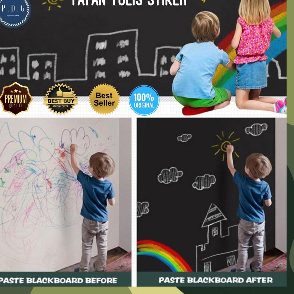

Top Limited Papan Tulis Hitam Stiker / Black Board Wallpaper Sticker Removeable