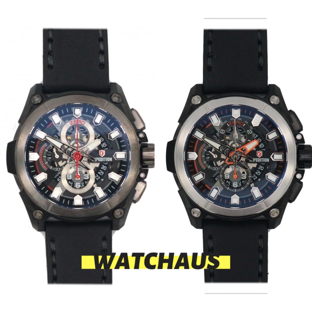 JAM TANGAN PRIA EXPEDITION E6793 MCLTBBAOR LEATHER ORANGE CHRONOGRAPH