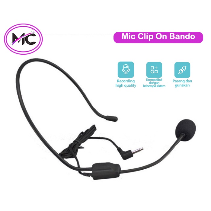 Microphone Mic Mikrofon Clip On Bando Untuk Youtuber Smule Tiktok Streaming Praktis Murah