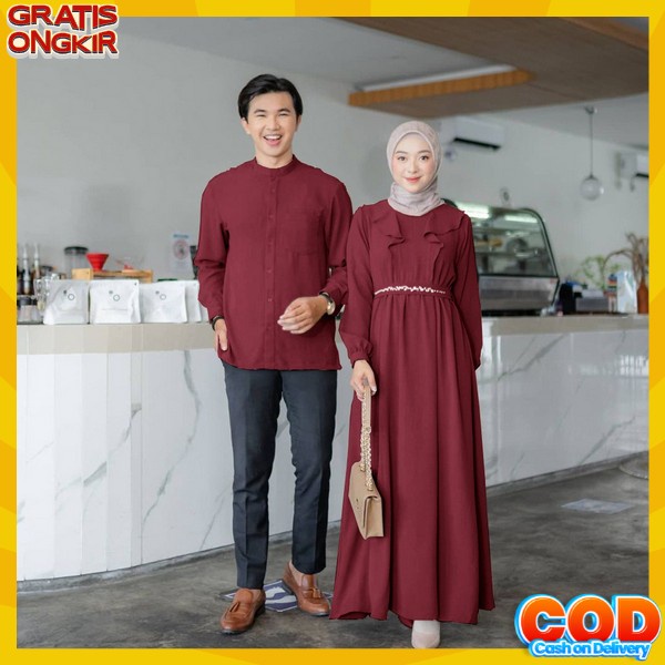 Bju Pesta Lamaran Murah Gamis Kopelan Dewasa 2023 Set Muslim Gms Couple Cwo Cwe Elegan Buju Copel Pa