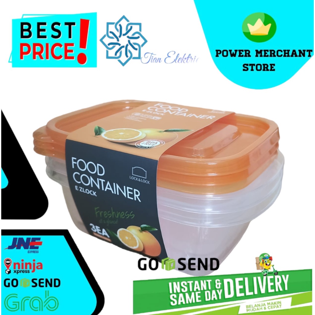 LOCK&amp;LOCK HLE120S EZLOCK Food Container 520ML/3PCS