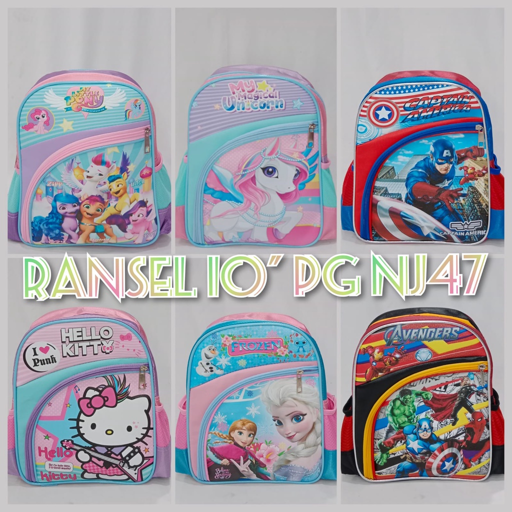 JOYELSY - TAS RANSEL / TAS GENDONG SEKOLAH NJ47 MOTIF KARAKTER KARTUN