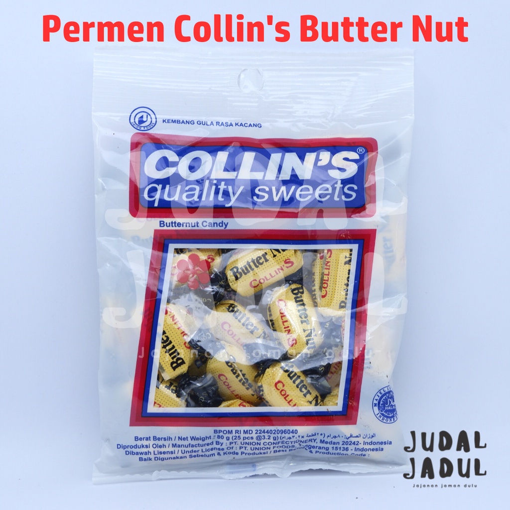 

Permen Butter Nut Collins Kacang 80gr ( 1 Pcak Isi 25 Pcs ) By JudalJadul