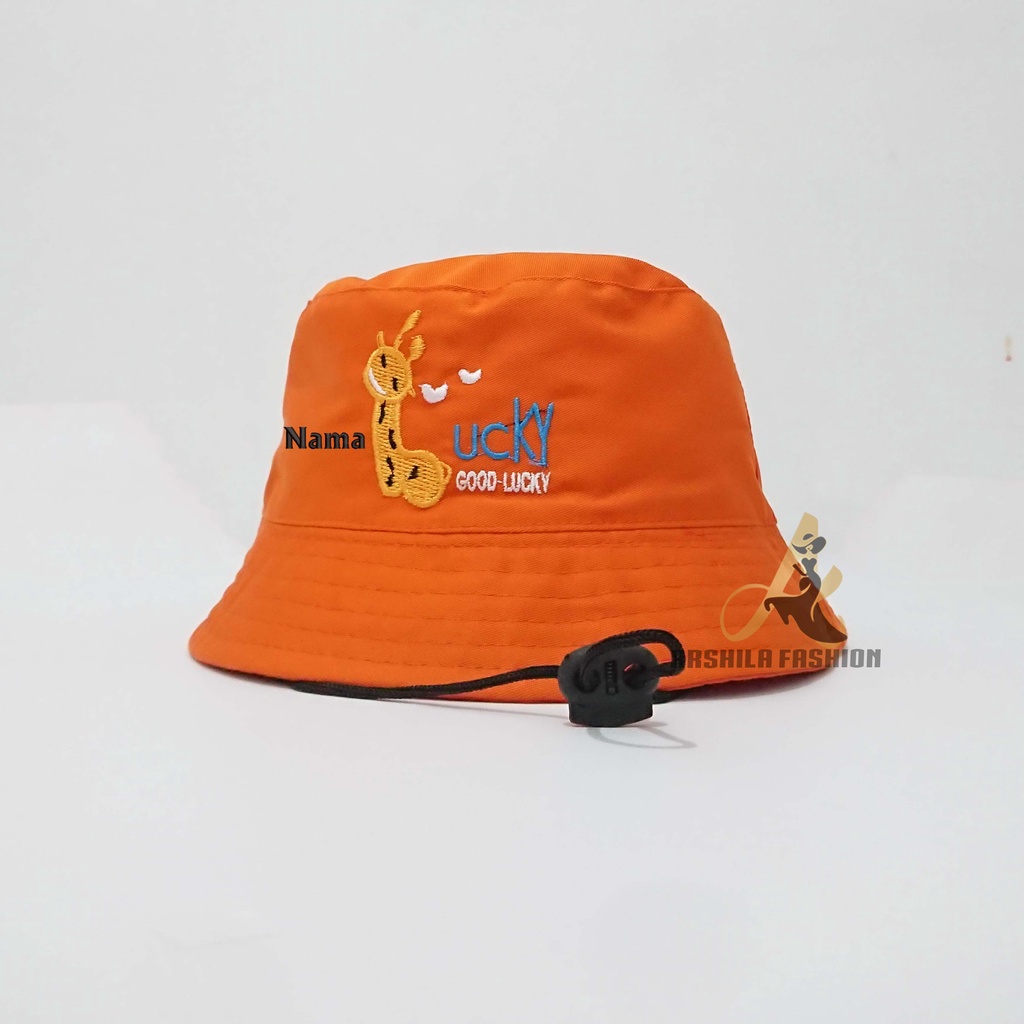 Topi Bucket Anak Bordir Good lUcky Lucky