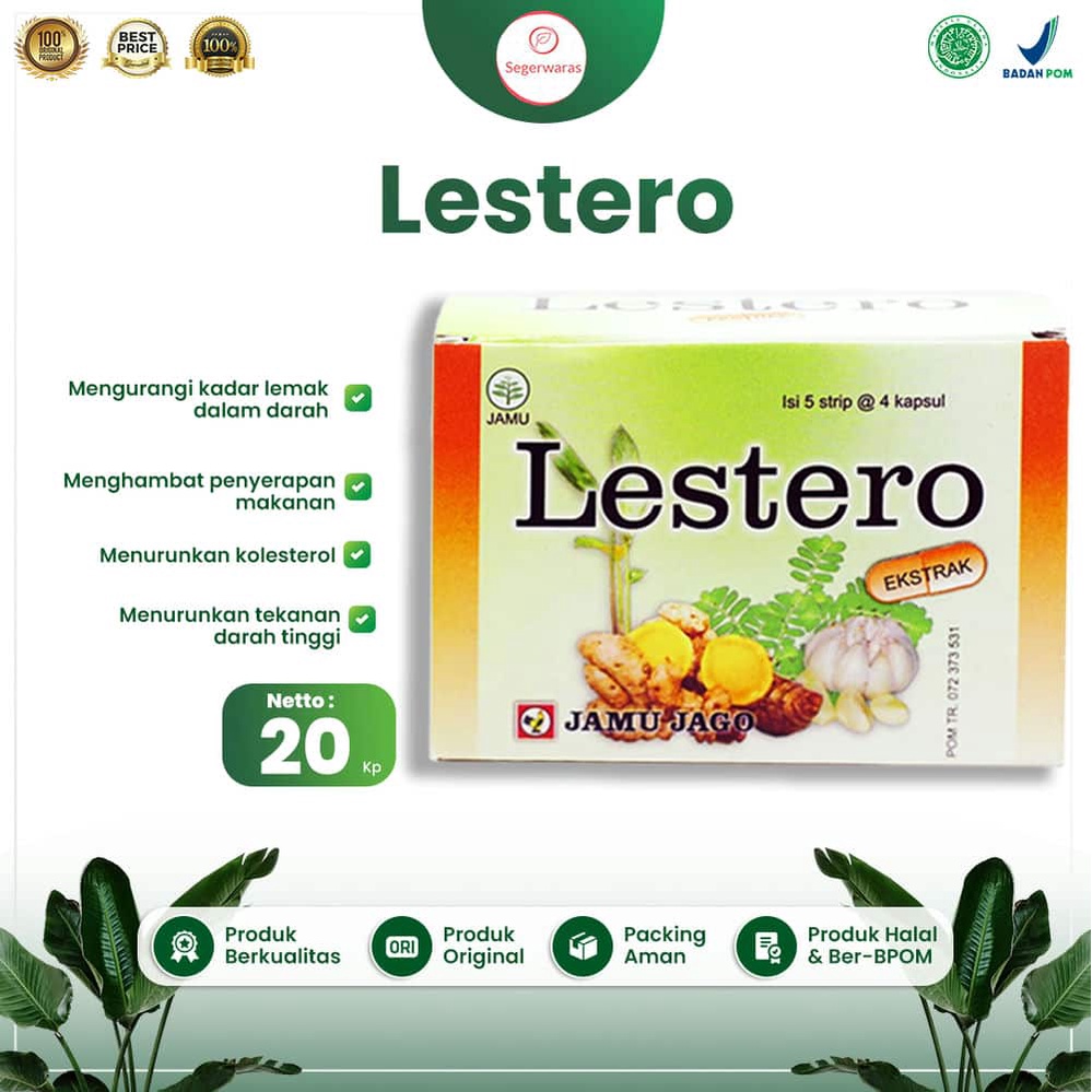 Kapsul Lestero- Obat Herbal Mengobati & Menurunkan Kadar Lemak Darah & Kolesterol