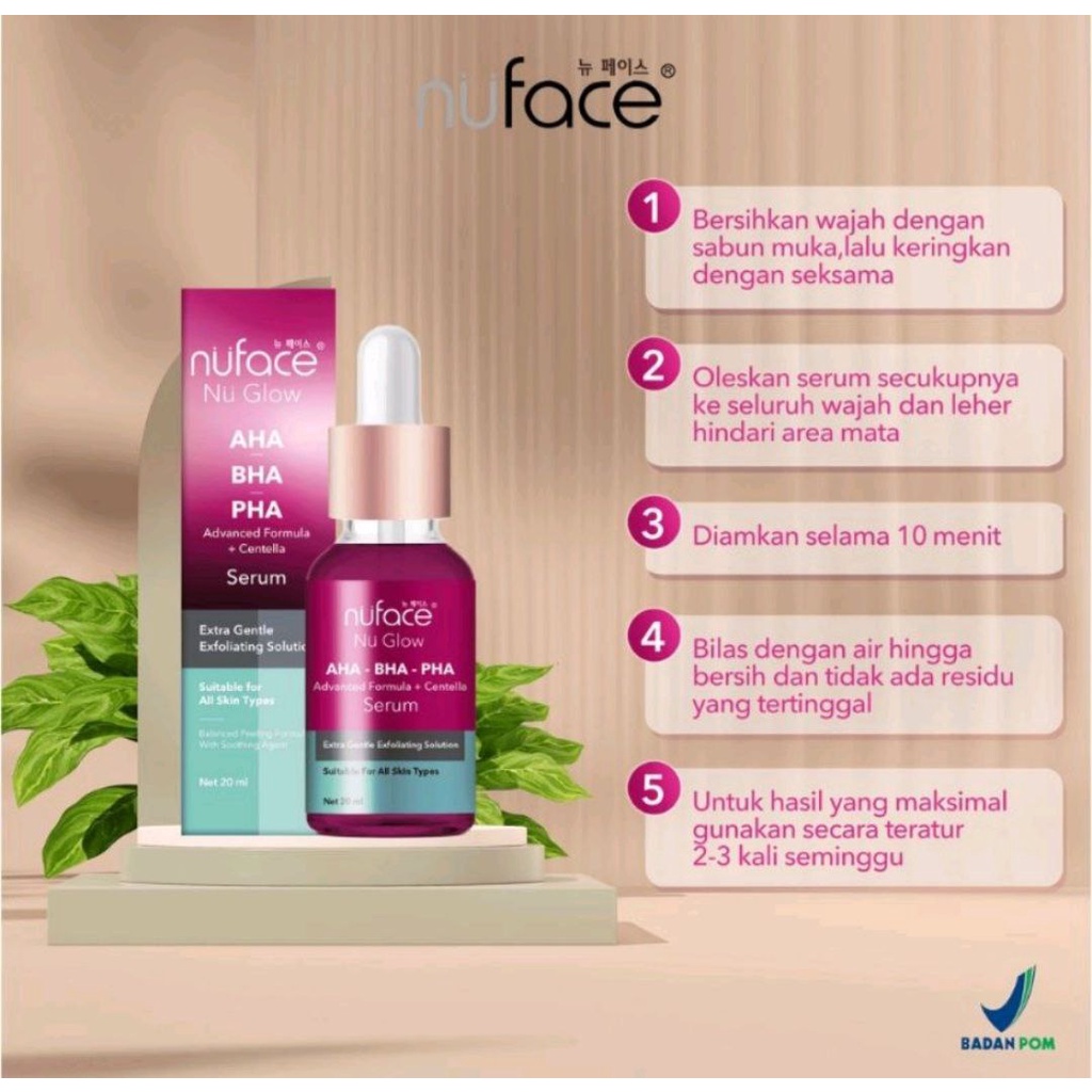 NUFACE SERUM NU GLOW AHA-BHA-PHA SERUM WAJAH NUFACE FORMULA CENTELLA