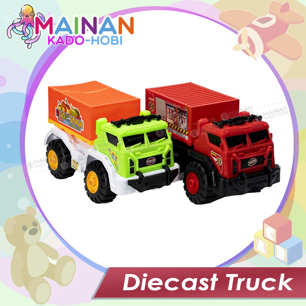 HADIAH GIFT MAINAN ANAK DIECAST MOBIL TRUK BUAH DAN DAMKAR