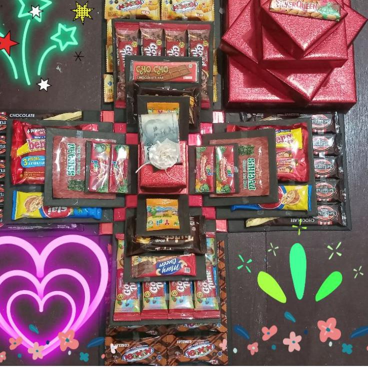 

♡ EXPLOSION BOX / snack box / box kejutan 4 layer + kotak uang (25,20,15,10+8cm) ۩