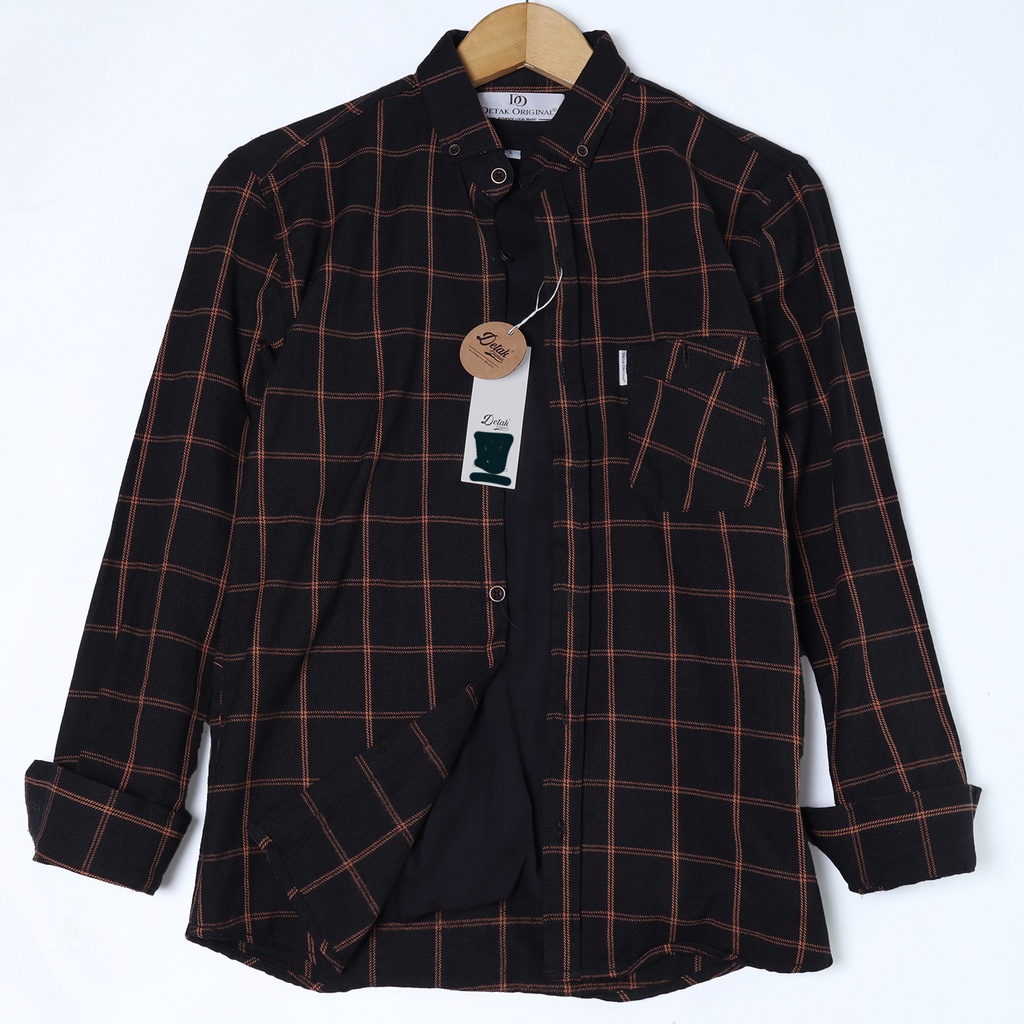 KEMEJA FLANEL LENGAN PANJANG PREMIUM QUALITY REX ORANGE