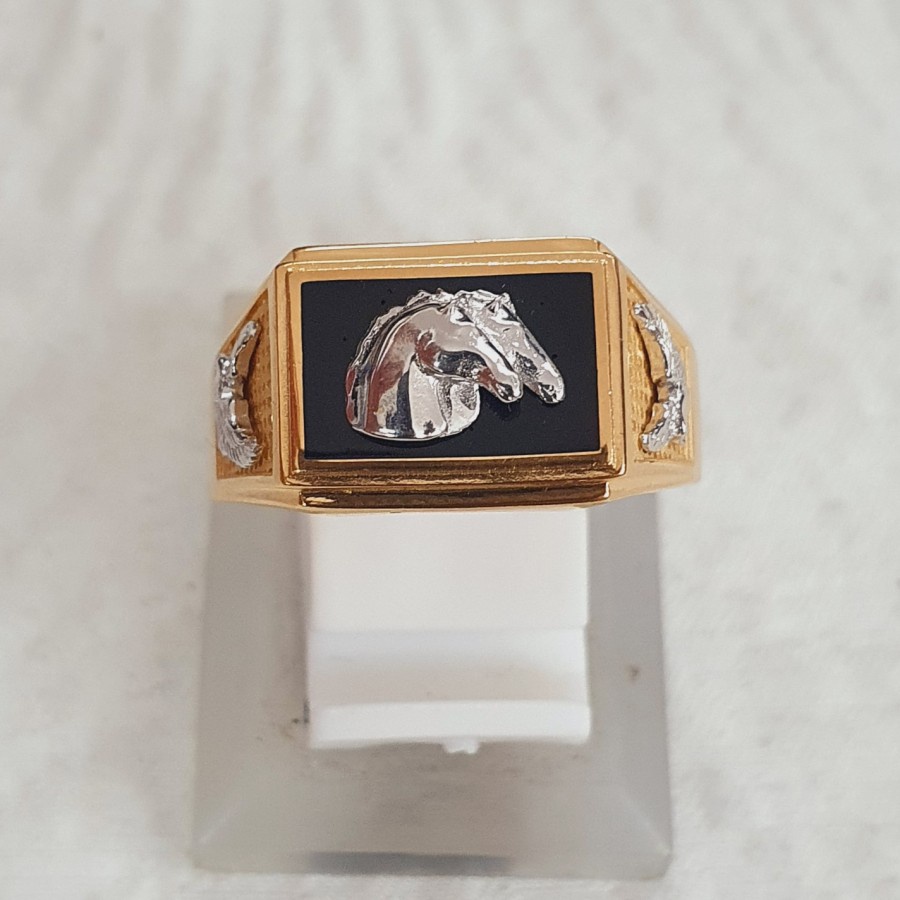 cincin stampel cowok pria kuda ad variasi emas 70% 700 70 %