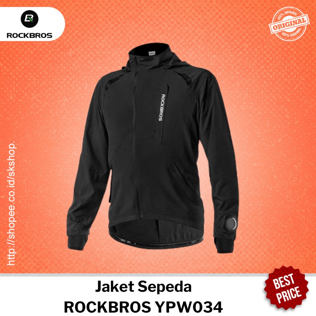 Jaket Sepeda Rockbros YPW034 Jacket Raincoat Parasut Sport Outdoor Olah Raga Gowes Sepedah Parasit A