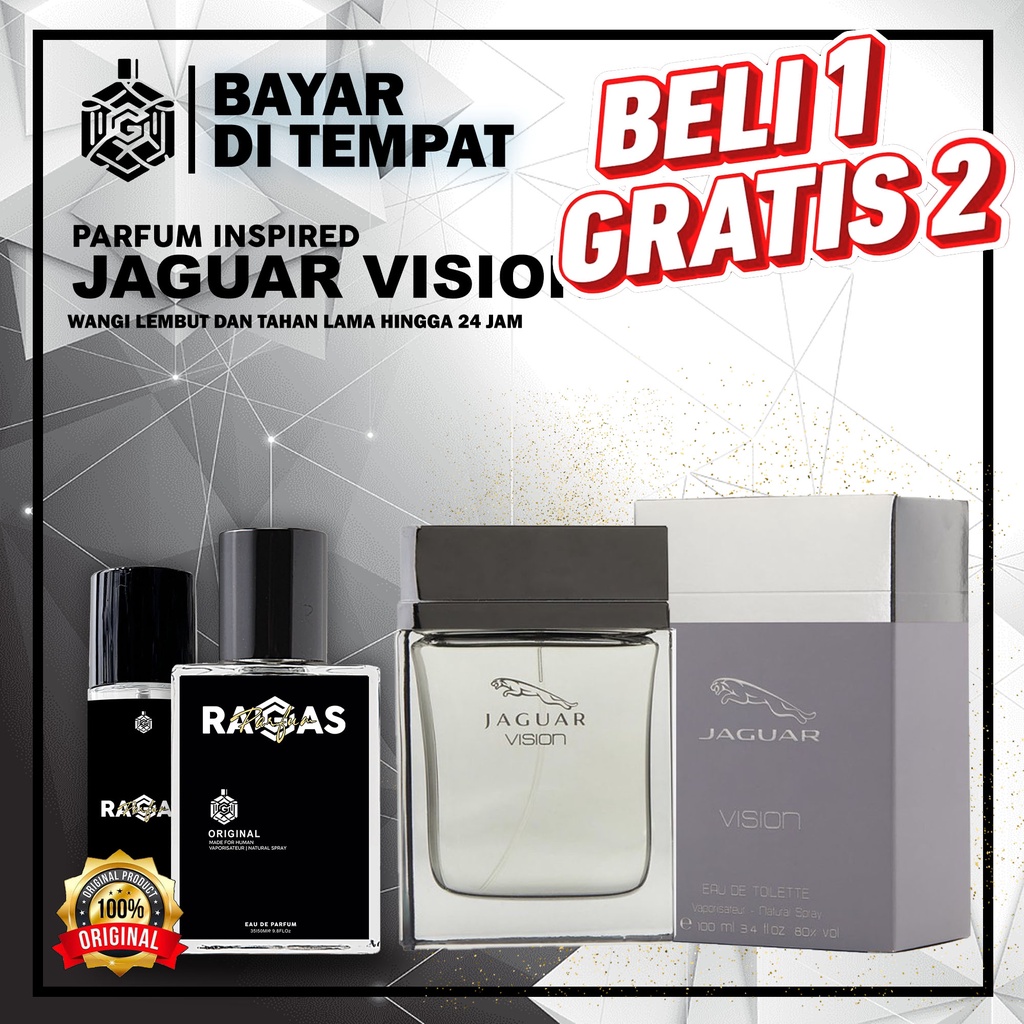 RAGAS PARFUM | PARFUM JAGUAR VISION - BELI 1 GRATIS 2 | PARFUM PRIA - MINYAK WANGI PRIA - PARFUM COW