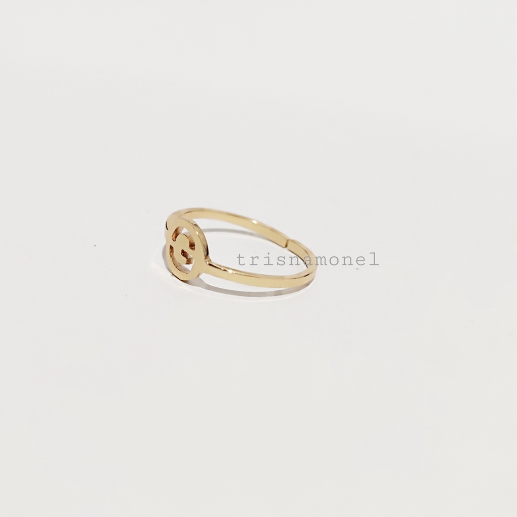 SIMPLE DAN ELEGAN !!! cincin custom huruf gold dan silver