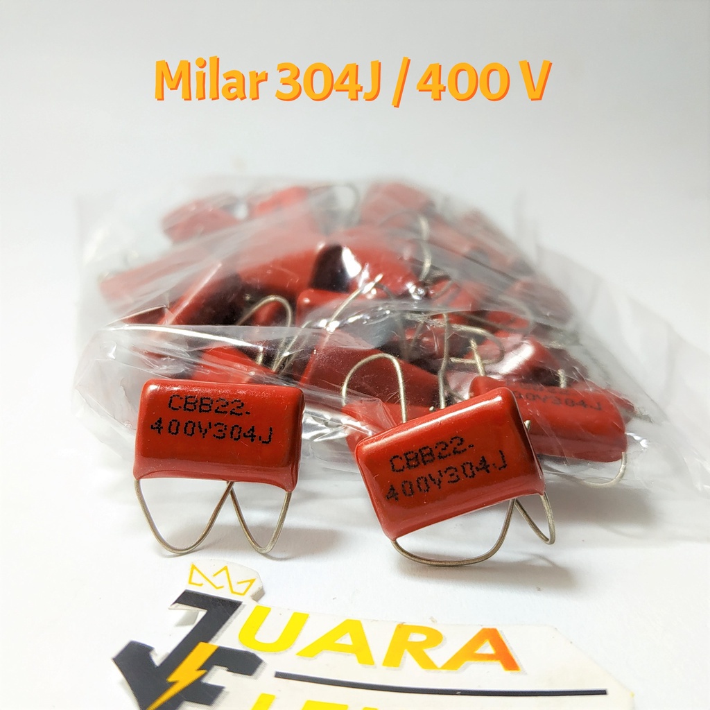 Capasitor Milar 304J / 400V Merah | Kapasitor Milar 304 J / 400 Volt