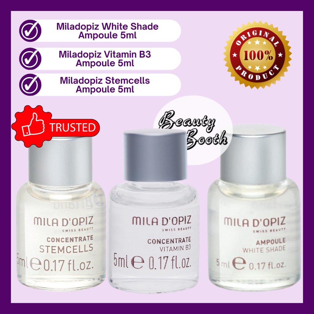 MILADOPIZ White Shade Ampoule + Stemcells Ampoule + Vitamin B3 Ampoule