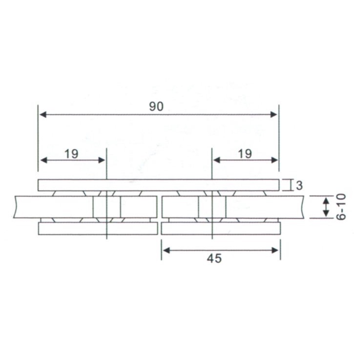 Glass Clip Ocius Kaca ke Kaca 180 detajat/Glass Connector Ocius OGC014