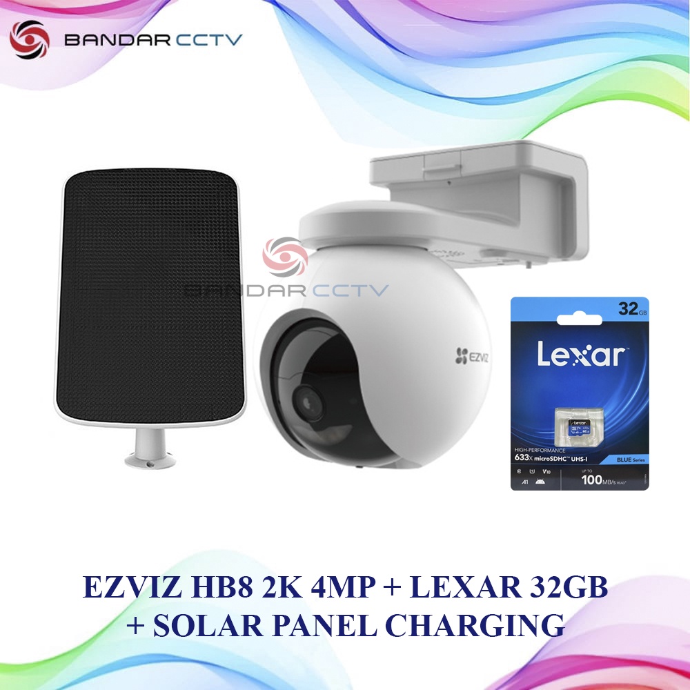 EZVIZ HB8 4MP 2K PLUS SOLAR PANEL CHARGING