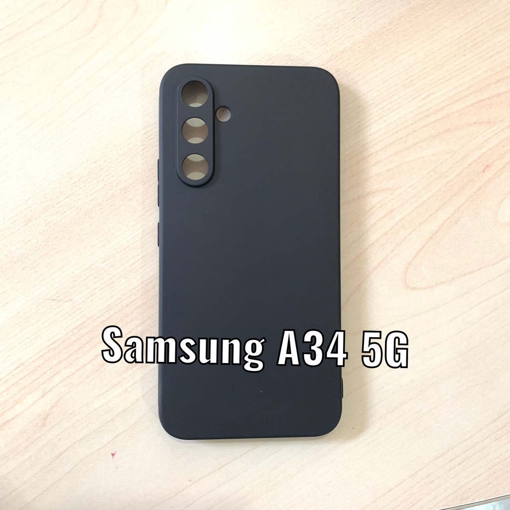 (SLIM) Softcase Black Bumper ULTRA Samsung A54 5G&quot; A34 5G&quot; A24 A14 5G&quot; Soft Case Silicone Casing Cover Galaxy Hitam Gelap Matte Doff Tipis Bagus/ Karet Body Armor Premium/ Kondom Anti Glare Protecth Camera Protection Kamera Ori Original