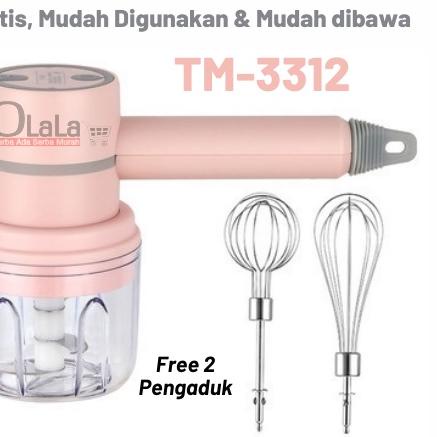 ❂ HAND MIXER BLENDER CHOPPER PORTABLE 3IN1 TUUMYY TM-3312 ➾