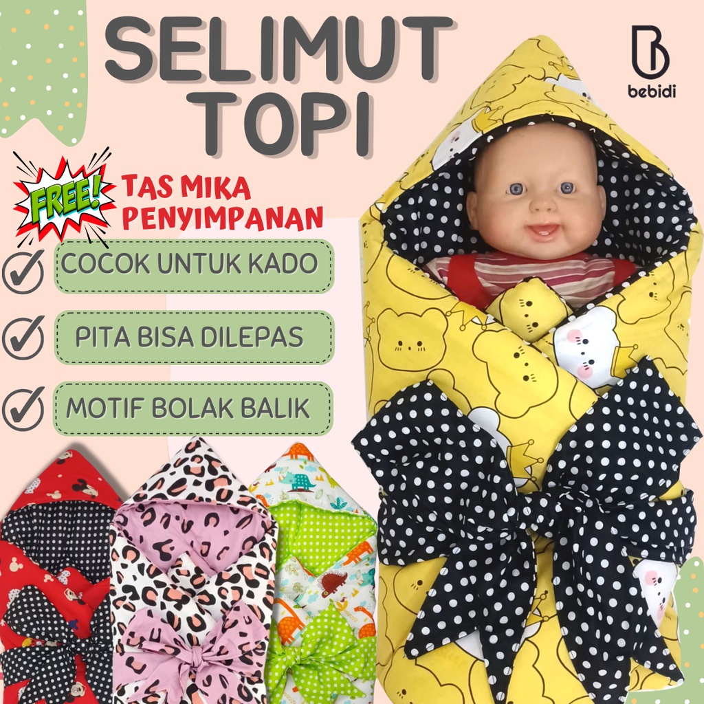 Selimut Topi Bayi Akachan / Hoodie baby blanket Selimut Travel Bepergian bisa sebagai kado bayi lahiran newborn