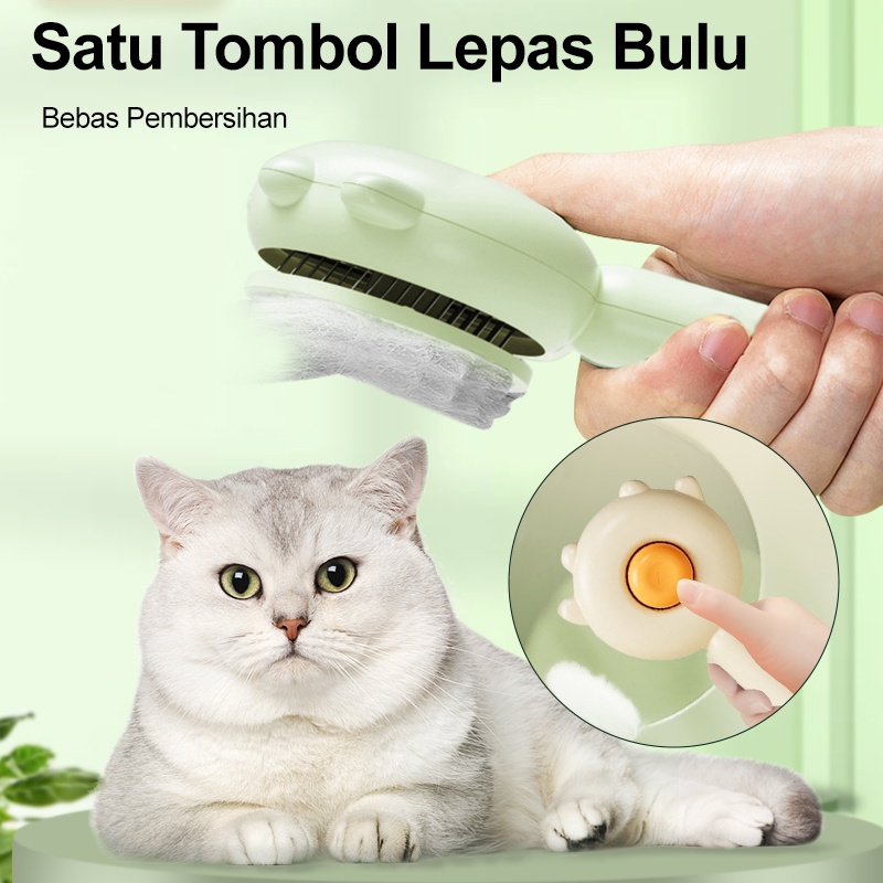 AmazeFan sisir kucing bulu rontok sisir bulu anjing Pet Grooming Brush Lembut dan nyaman sikat bulu kucing Sisir pijat kucing dan anjing Sisir Hewan Peliharaan Depilasi instan scratcher kucing Kulit sensitif &amp; Saat mencukur &amp; membuat gaya