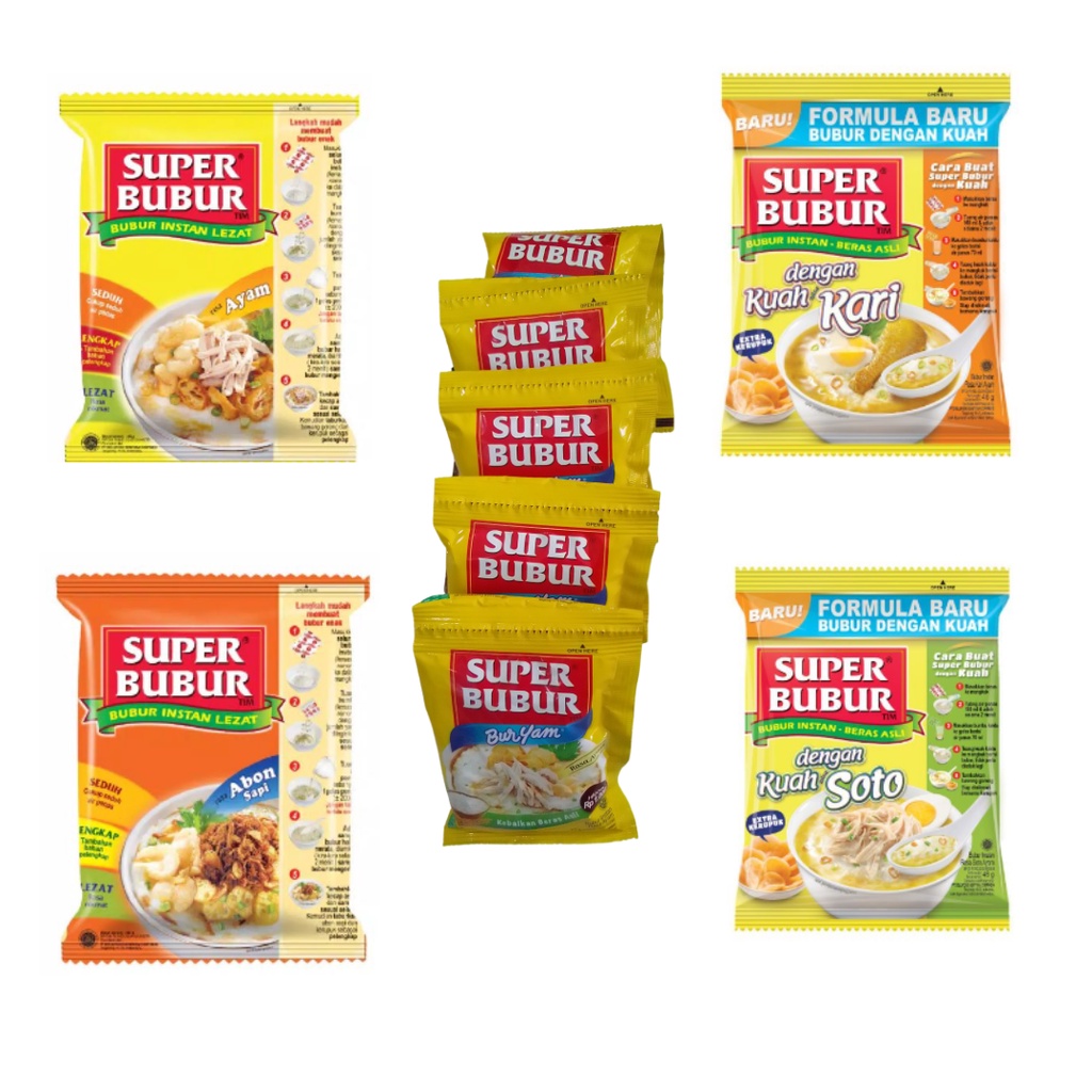 Super Bubur Instan Single 45 Gram 4 Varian