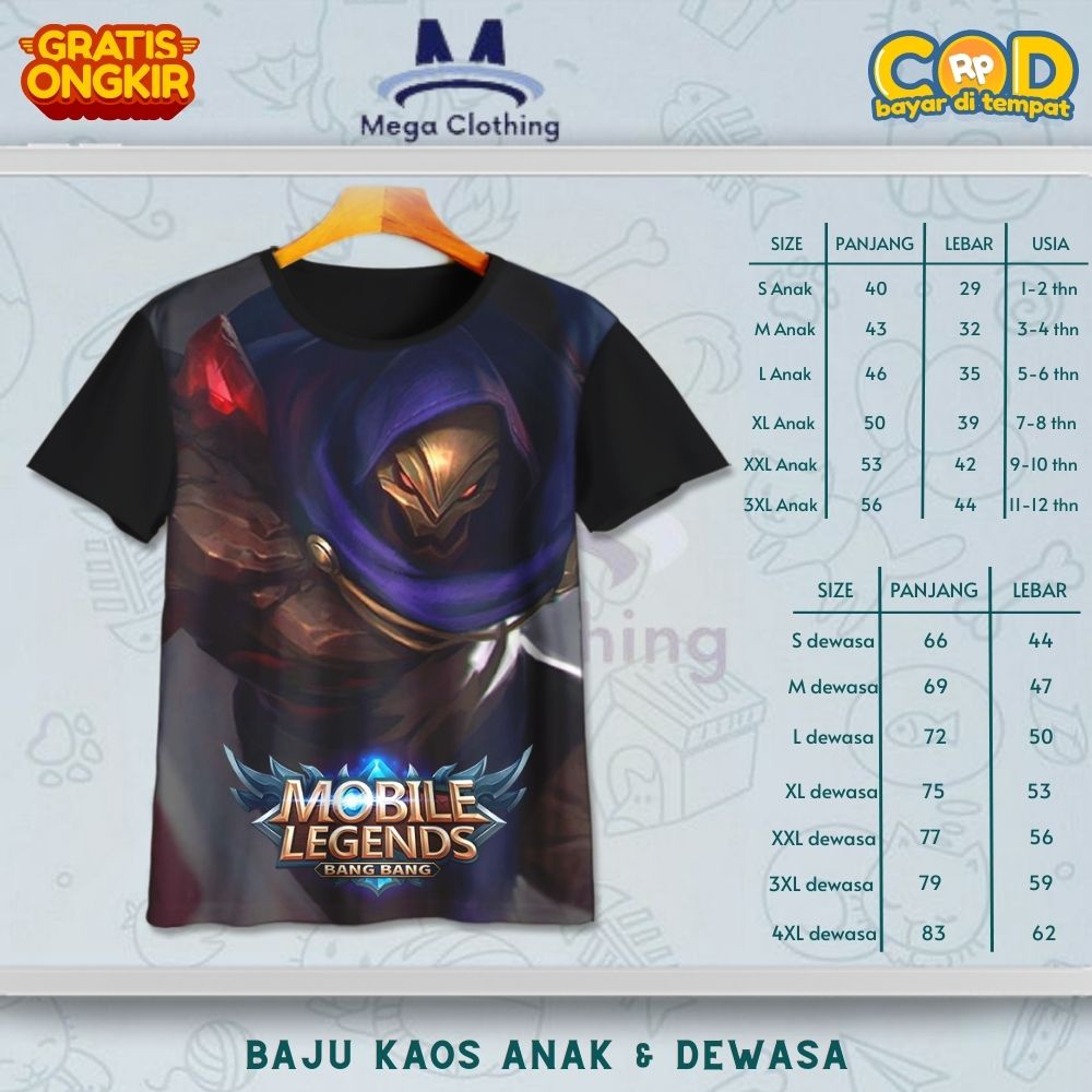 Kaos ML Mobile Legend Fighter Aldous Anak & Dewasa - Baju Couple Anak & Dewasa ML Mobile Legend Figh