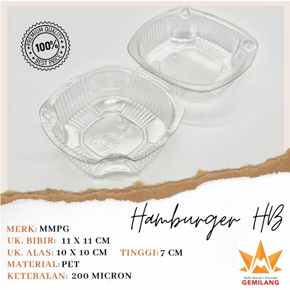 [50 PCS] MIKA BURGER / TRAY ROTI / TEMPAT HAMBURGER SUDAH ADA KANCING  / BURGER / PLASTIK MIKA BURGE