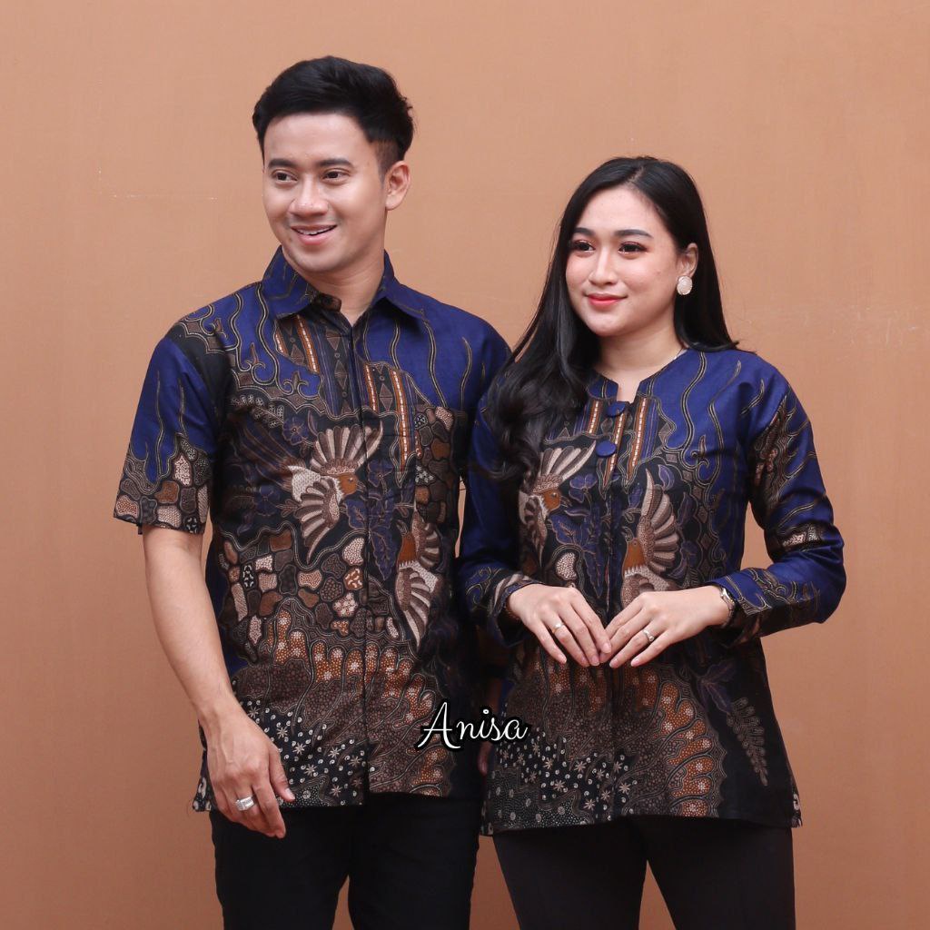 Batik Couple Modern Atasan Blouse Batik Kerja Kantor Wanita Seragam Batik M L XL XXL