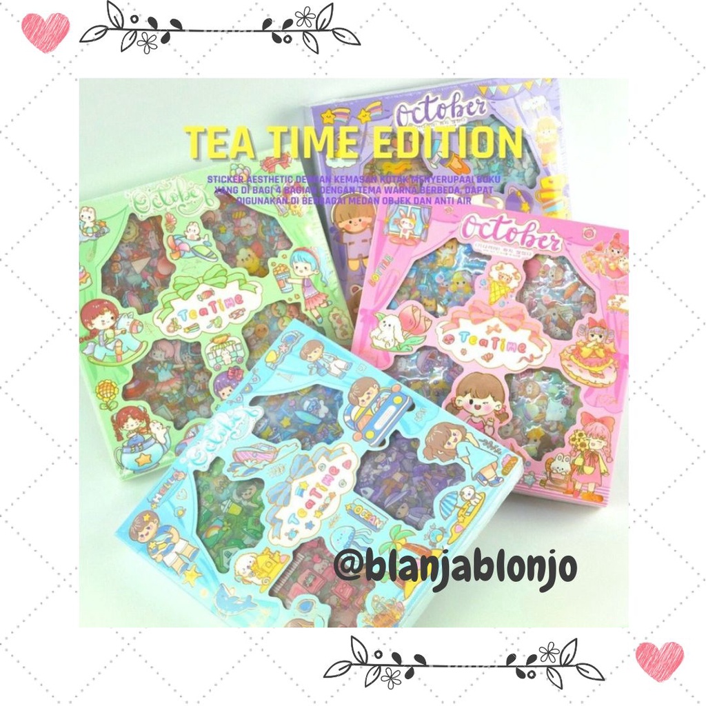 

Sticker Korea Momo Tea Time (100pcs) Aesthetic Deco Anti Air