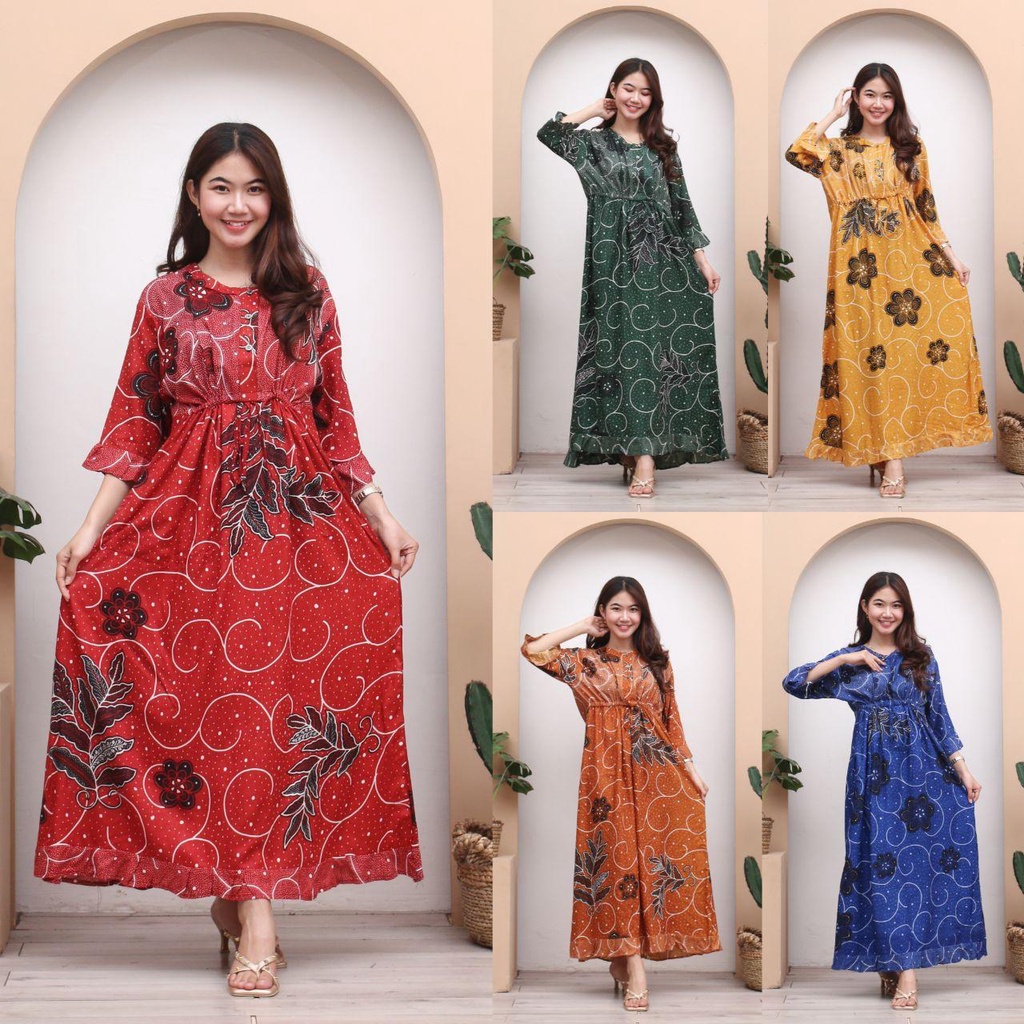 Longdres Batik Maura AURISTELA Daster busui  Baju batik  Baju tidur  Dress batik