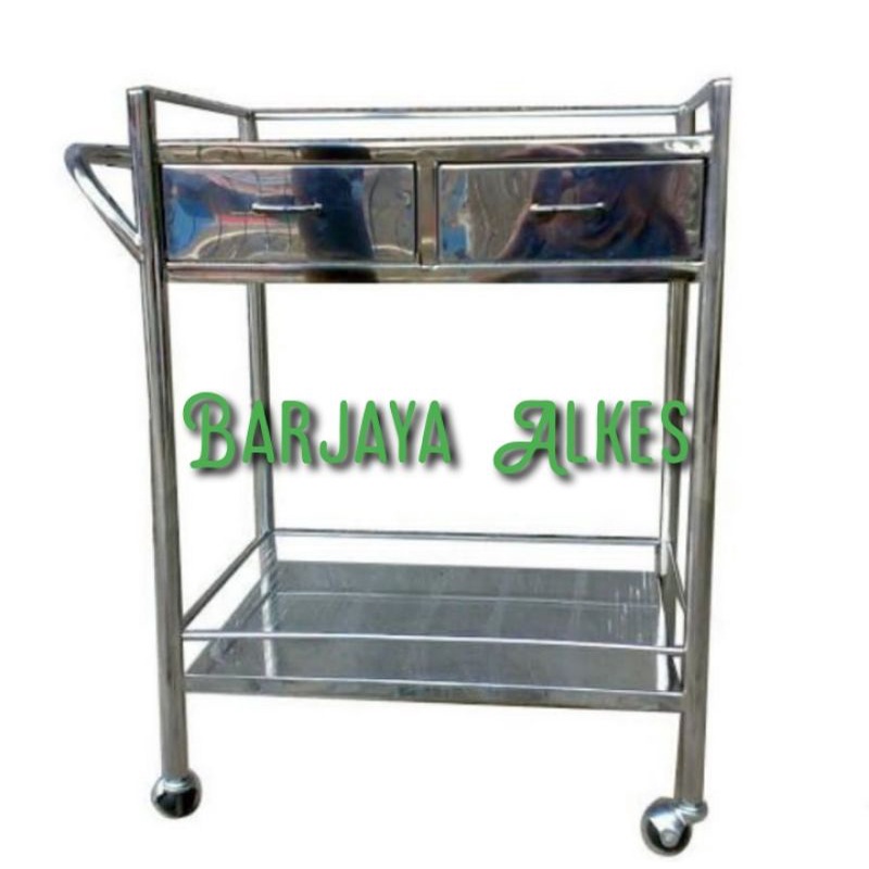 Trolley instrument 2 susun+laci Stainless steel