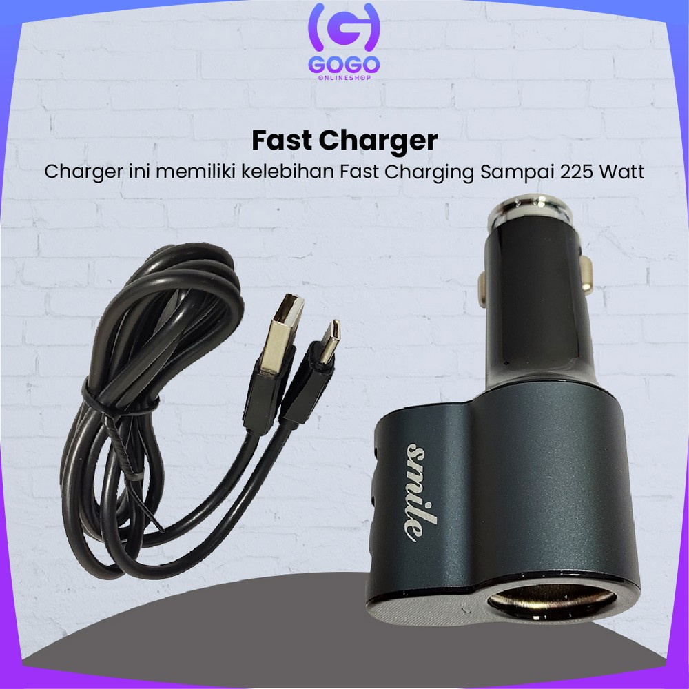 GOGO-C821 Car Charger 3 USB Ports Universal Fast Charging Socket Adaptor / Colokan Phone Charger Mobil Triple USB