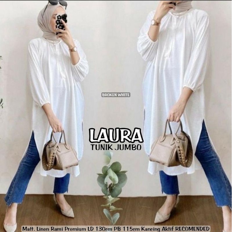 LAURA JUMBO TUNIK LD 130 LINEN PREMIUM