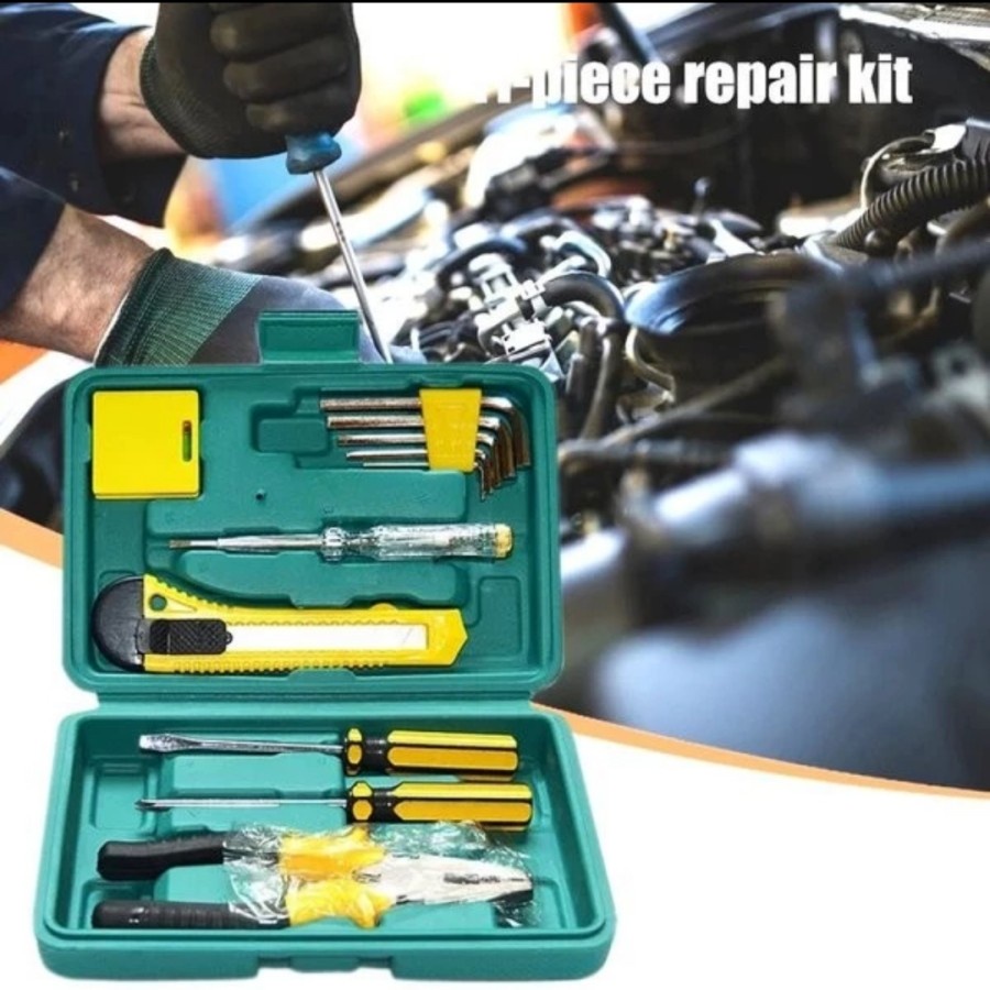 Obeng Set Box 12 in 1 Alat Pertukangan Hand Tools Tang Meteran Kunci L