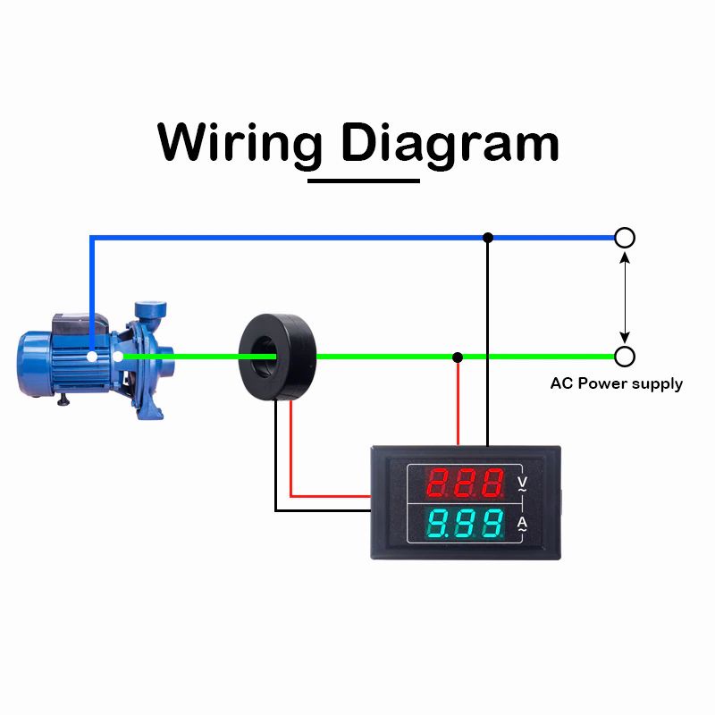 D85-5035VA Voltmeter Ammeter Digital AC60-500V 0-100A Current Meter LED Pengukur Ampere Tegangan