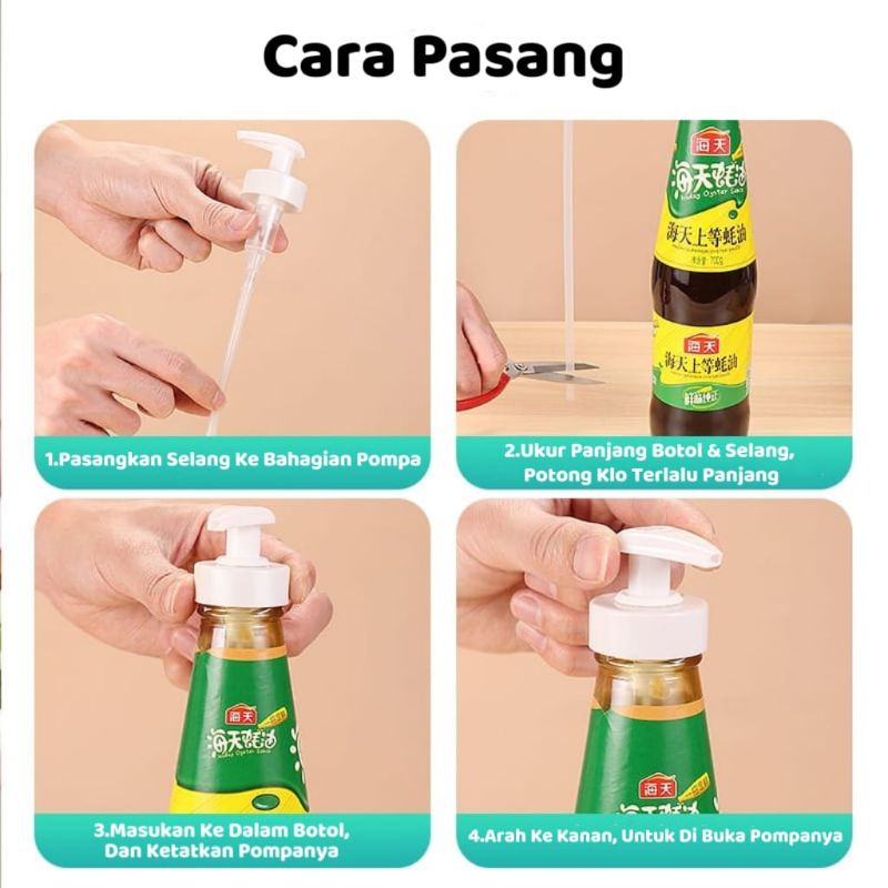 Pompa Saus Pompa Botol Sirup Pompa Tekan Untuk Botol Saus⭐ IndoStar.olshop⭐