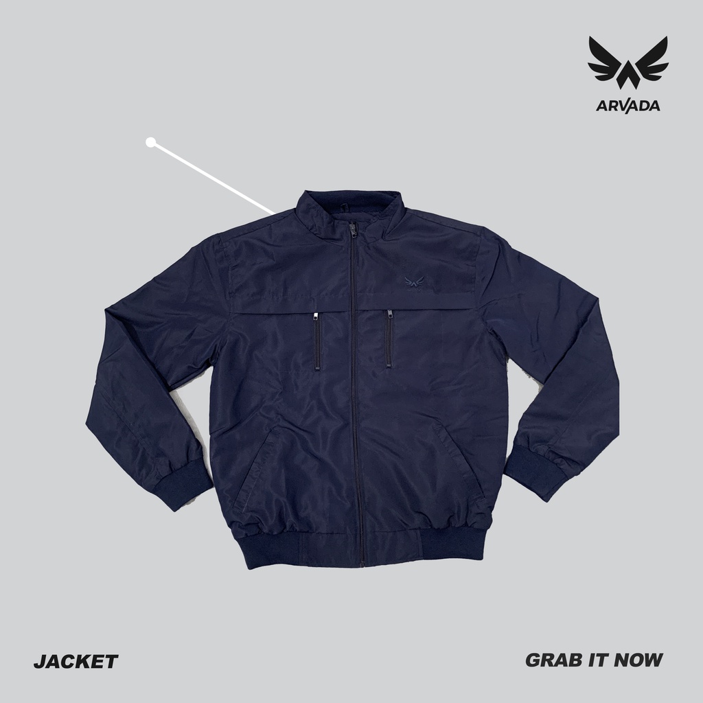Arvada Jaket Parasit Zipper Non Hood Basic  | Jaket Parasit Pria Polos