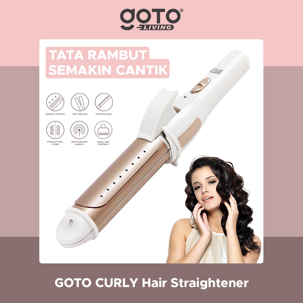 Goto Curly Catokan Rambut Catok Lurus Keriting 2in1 Hair Straightener