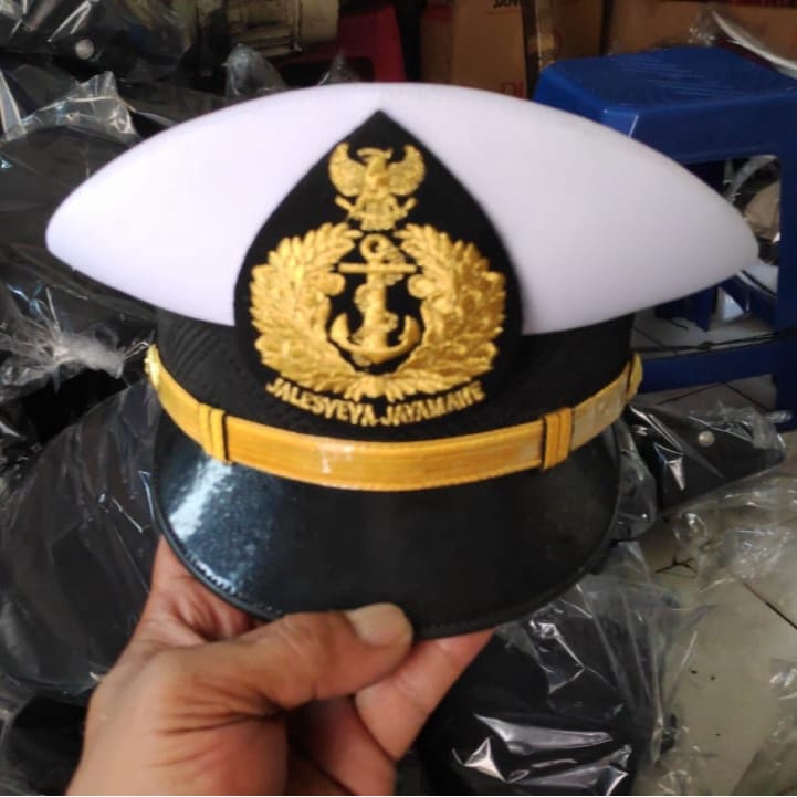 Topi Pet PAMA TNI AL Perwira Pertama Angkatan Laut PDU PDH Utama Jaya Ciputat