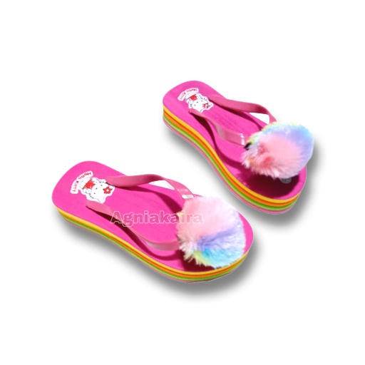 Sandal Flat Anak Perempuan Motif Pelangi Terbaru