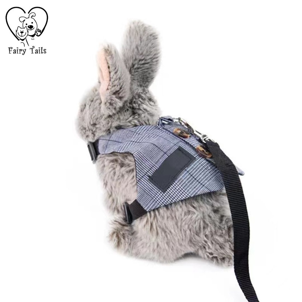 Harness Rompi dan Tali Tuntun Kelinci Adjustable Untuk Outing Aktivitas Outdoor/ Soft Breathable Vest Harness and Adjustable Leash for Rabbits