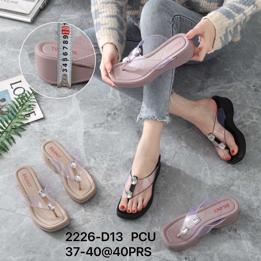 Sandal Jepit Wedges Wanita Import