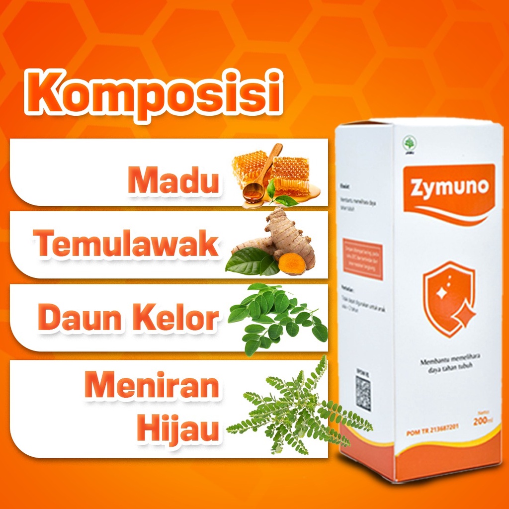 Zymuno Paket 3 Botol – Vitamin Herbal Cegah Flu Demam Batuk Tingkatkan Daya Tahan Tubuh Imun Masalah Pencernaan Jaga Kesehatan Tubuh Bantu Percepat Penyembuhan Penyakit