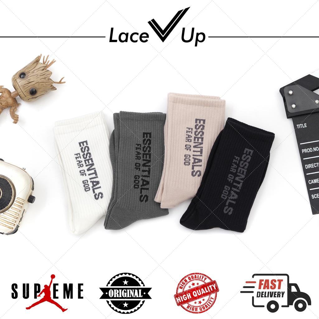Kaos Kaki Fear Of God Essentials Crew Socks | Fashion Tube Socks
